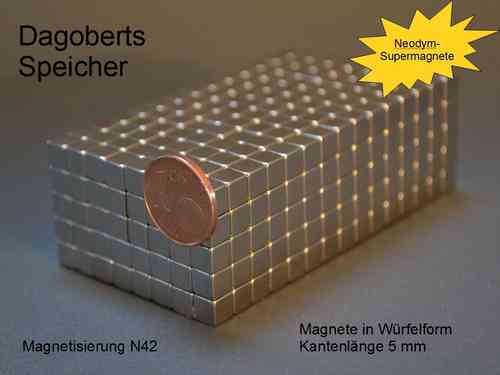 Magnet in Würfelform, 5 x 5 x 5 mm