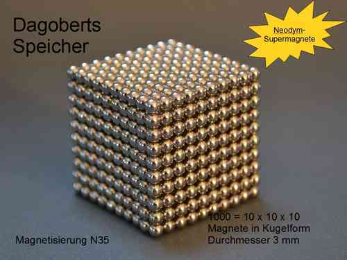 Zauberwürfel aus Magneten Ø 3 mm 1.000 Kugeln