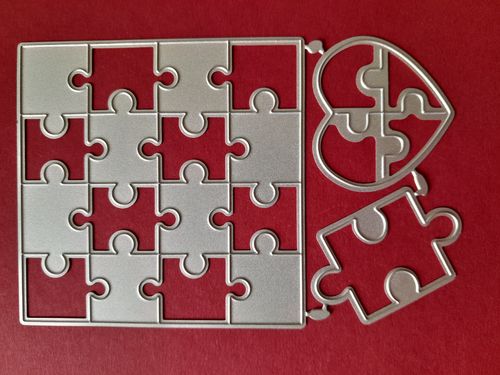 Drei Puzzle 4x4, Herz, einzeln